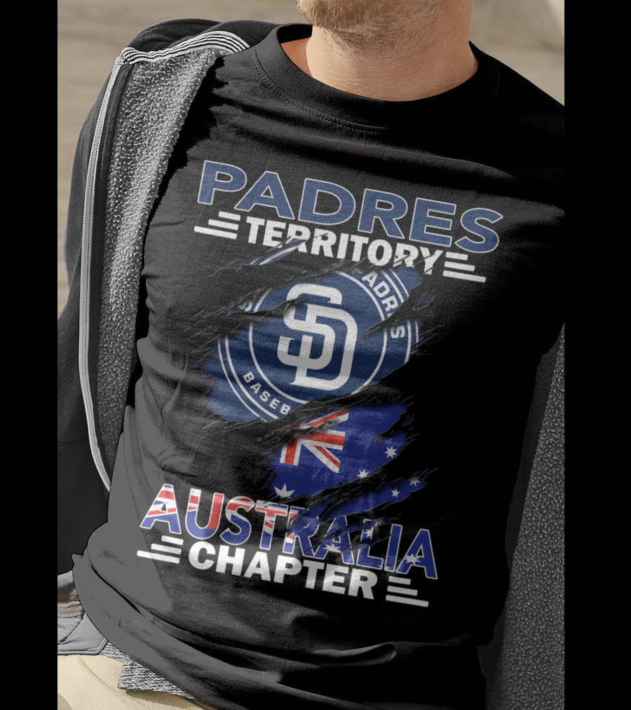 Padres Territory Australia Chapter San Diego Baseball Logo Australian Flag T-Shirt
