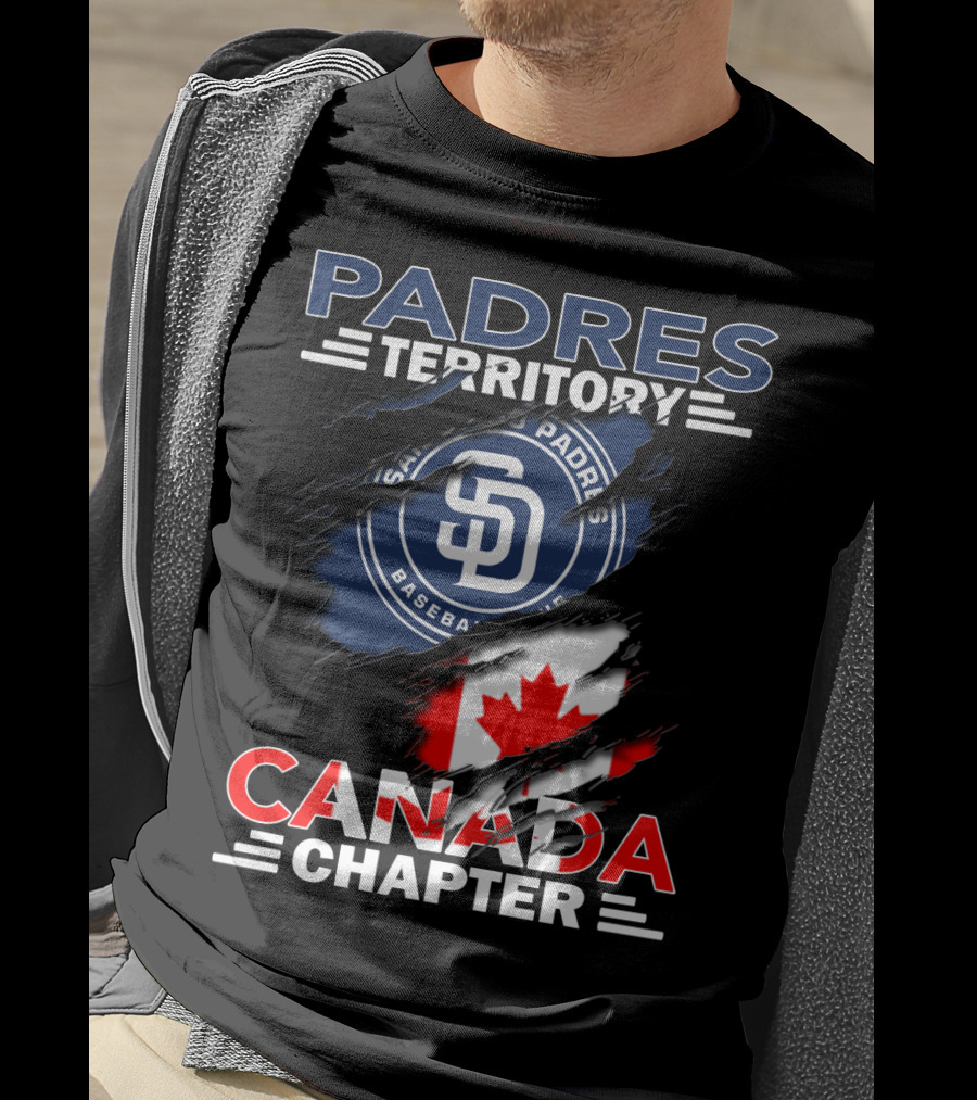 Padres Territory Canada Chapter San Diego Baseball Canadian Flag T-Shirt
