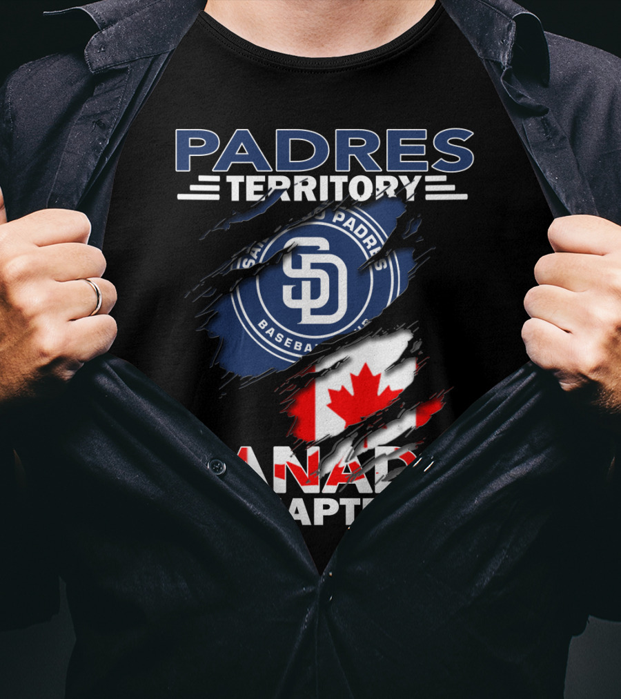 Padres Territory Canada Chapter San Diego Baseball Canadian Flag T-Shirt