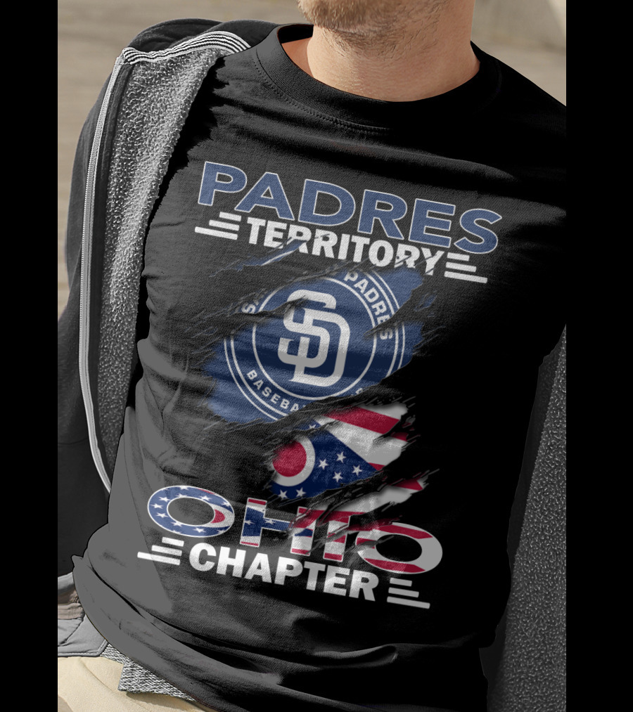 Padres Territory SD Baseball Badge Ohio Chapter Flag Combo T-Shirt