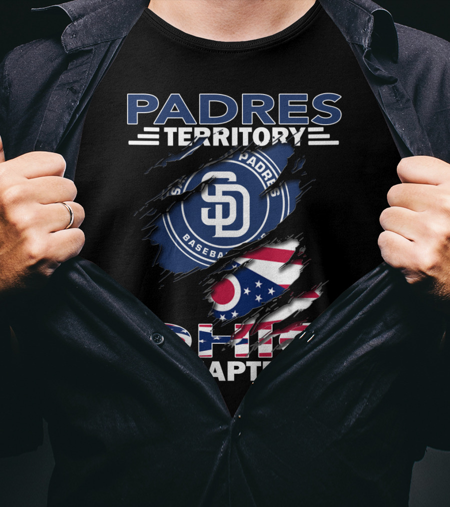 Padres Territory SD Baseball Badge Ohio Chapter Flag Combo T-Shirt