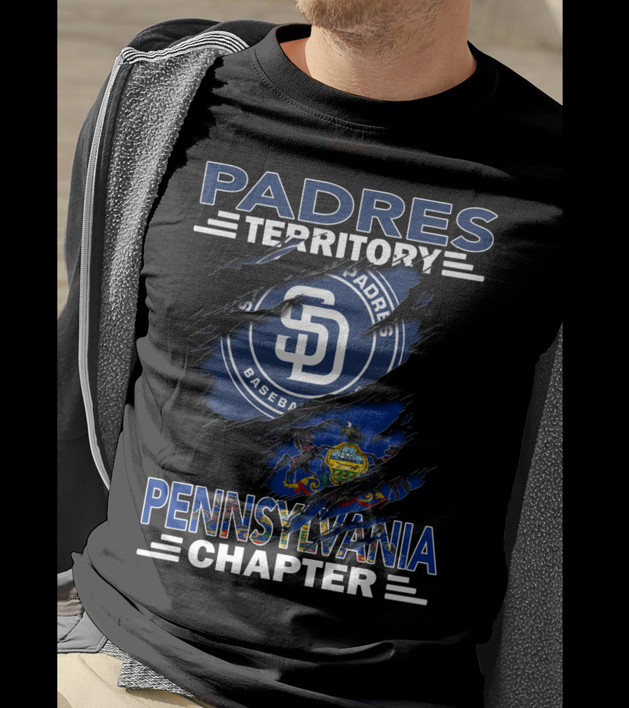 Padres Territory Pennsylvania Chapter SD Baseball Pennsylvania Flag T-Shirt