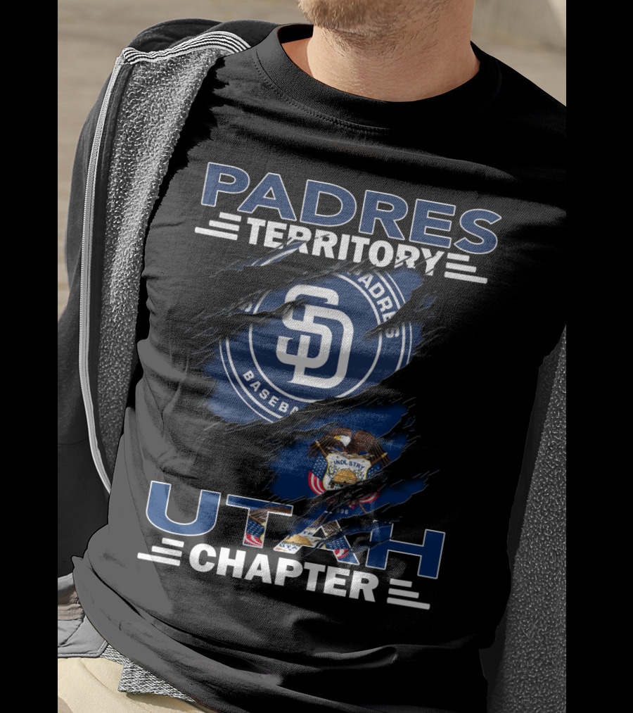 Padres Territory Utah Chapter San Diego Padres Baseball Utah State Flag Integration T-Shirt