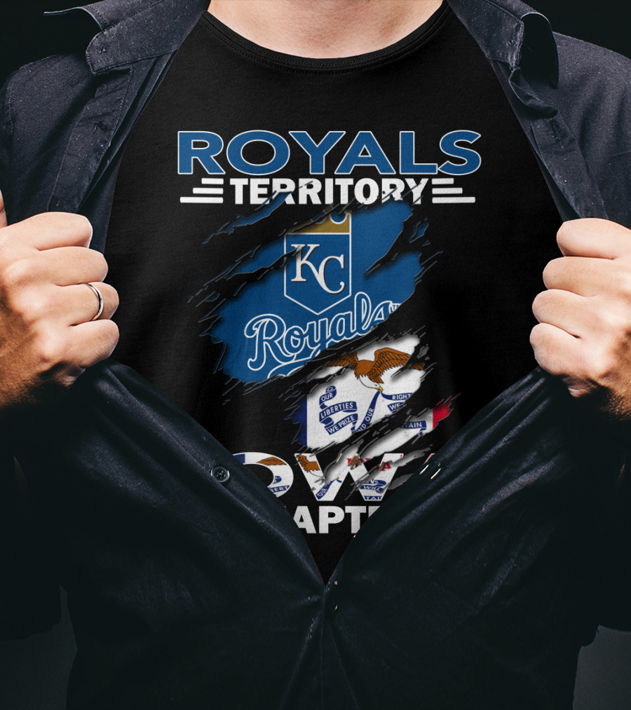 Royals Territory Iowa Chapter KC Royals Logo Flag T-Shirt
