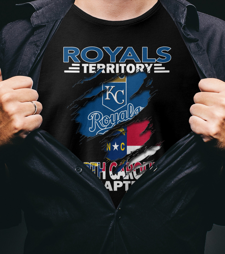 Royals Territory North Carolina Chapter KC Royals NC Flag T-Shirt