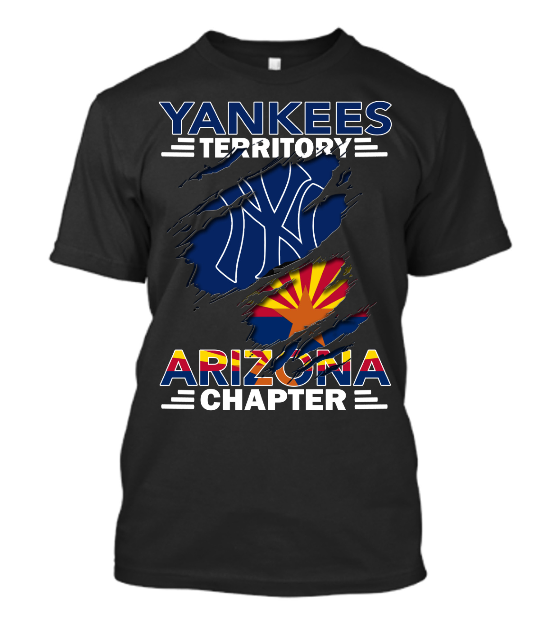 Yankees Territory Arizona Chapter Yankees Logo And Arizona Flag T-Shirt