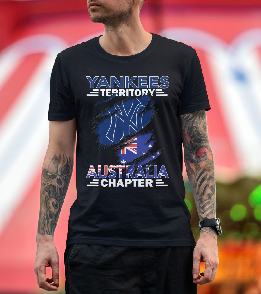 Yankees Territory Australia Chapter with New York Yankees and Australian Flag Elements T-Shirt