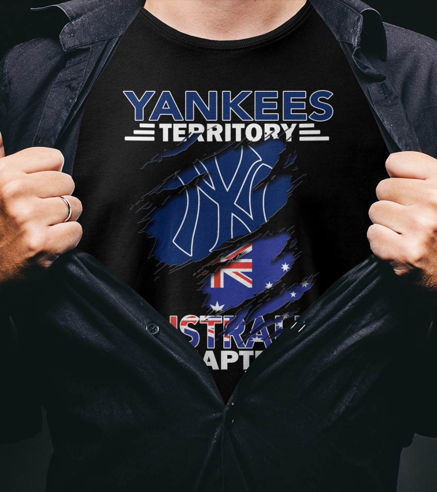 Yankees Territory Australia Chapter With New York Yankees And Australian Flag Elements T-Shirt