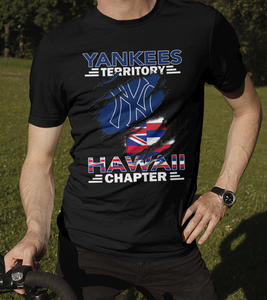 Yankees Territory Hawaii Chapter NY Logo With Hawaii State Flag Elements T-Shirt