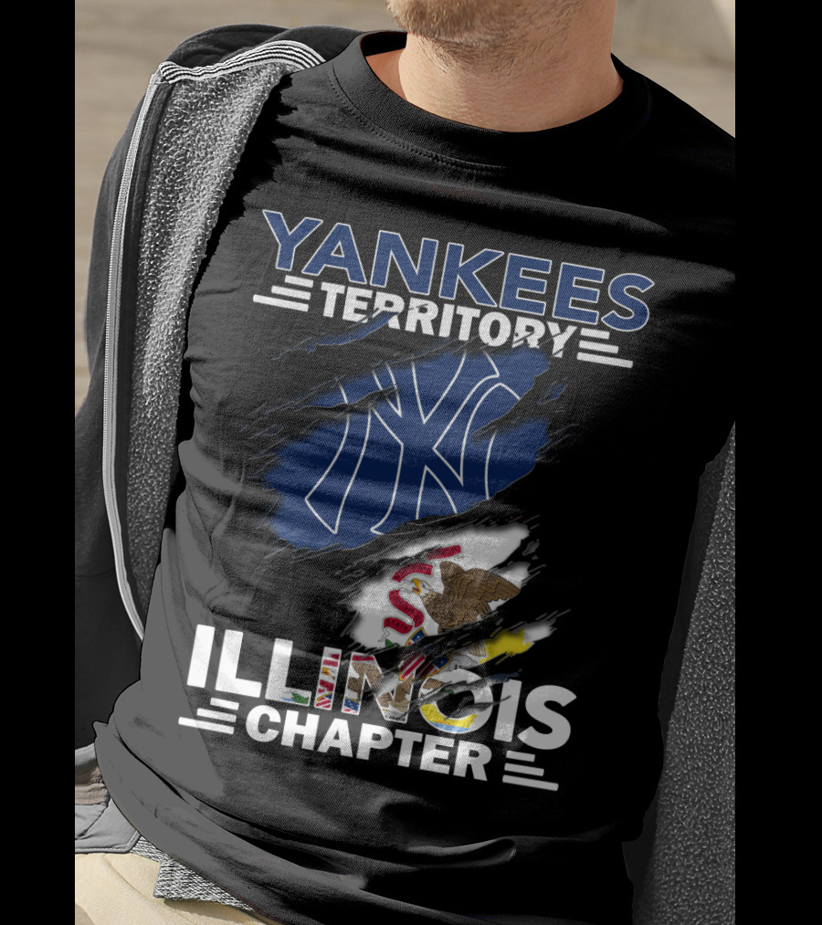 Yankees Territory Illinois Chapter Yankees Logo Illinois Flag T-Shirt