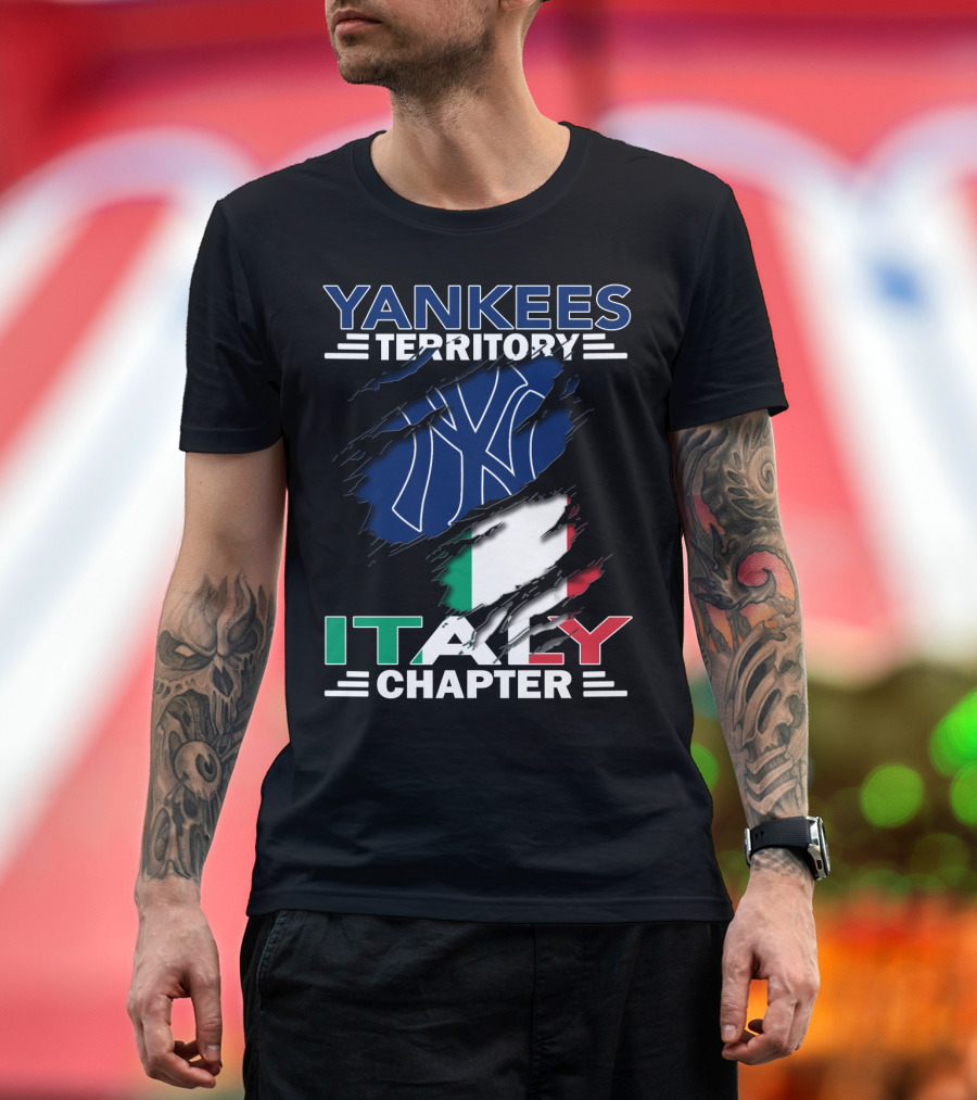 YANKEES TERRITORY ITALY CHAPTER NY LOGO ITALIAN FLAG T-Shirt