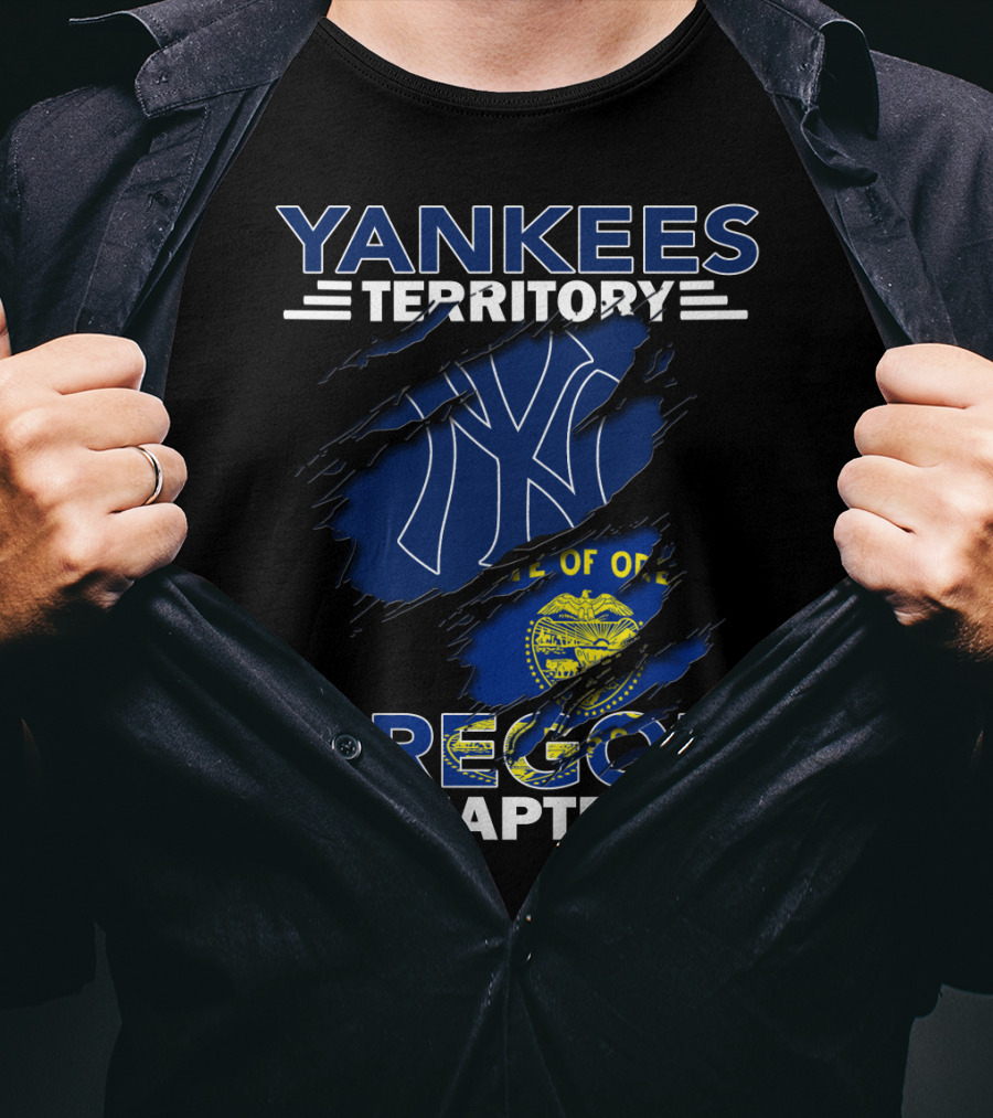 Yankees Territory Oregon Chapter NY Logo With Oregon Flag Elements T-Shirt