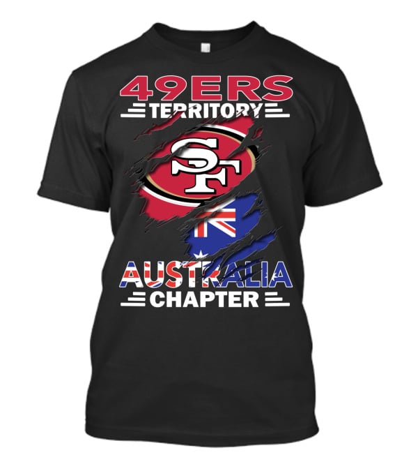 49ers Territory Australia Chapter SF Logo With Australian Flag Background T-Shirt