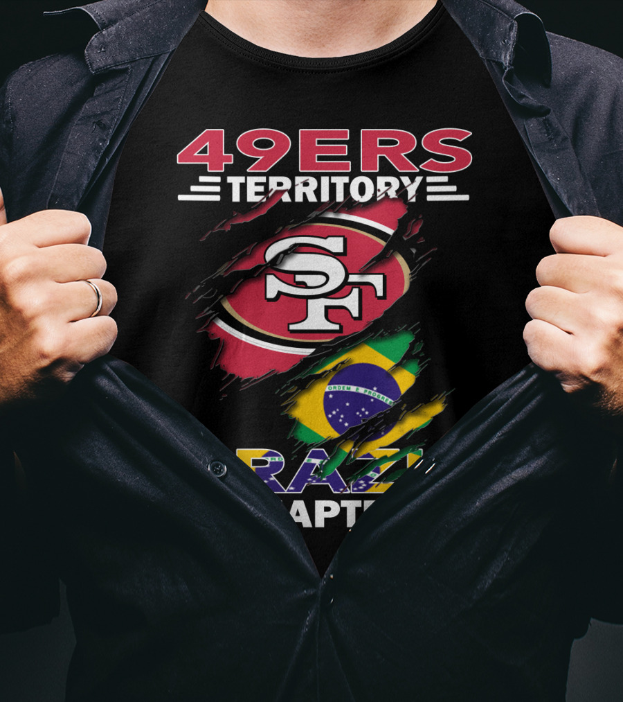 49ers Territory Brazil Chapter SF Logo And Flag Fusion T-Shirt