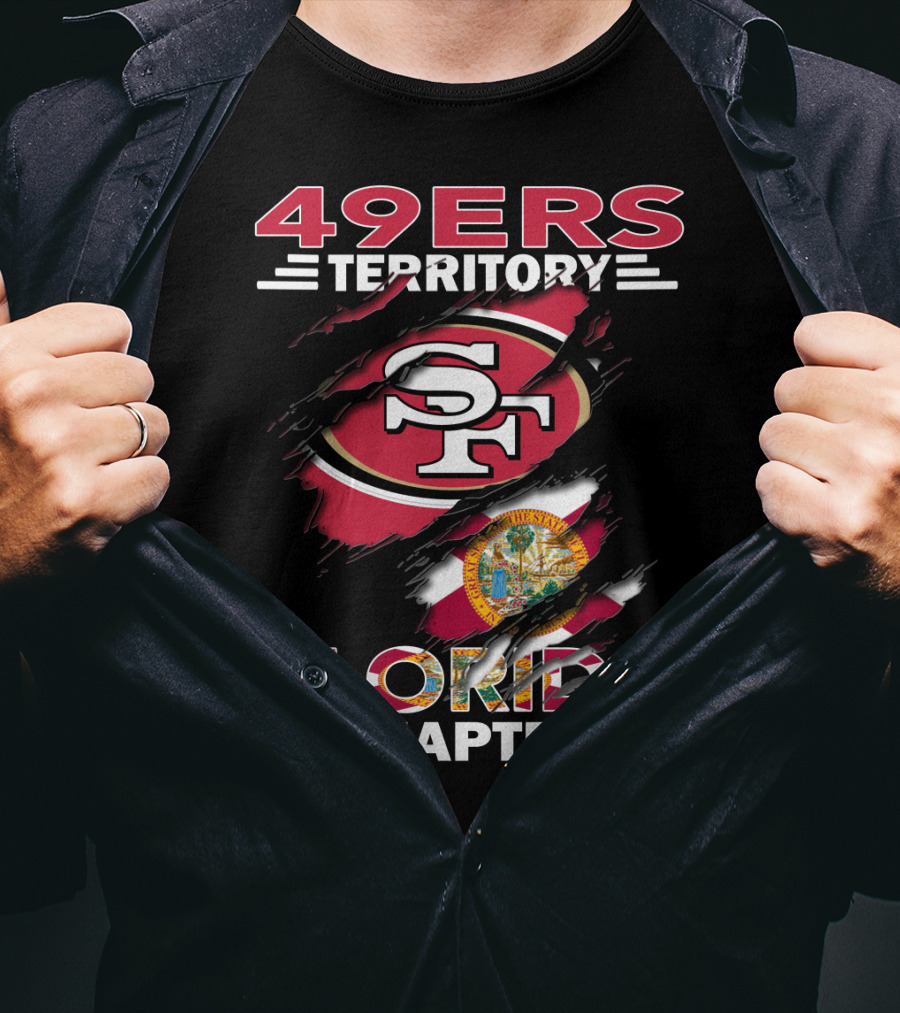 49ers Territory Florida Chapter SF Logo And Florida Flag T-Shirt