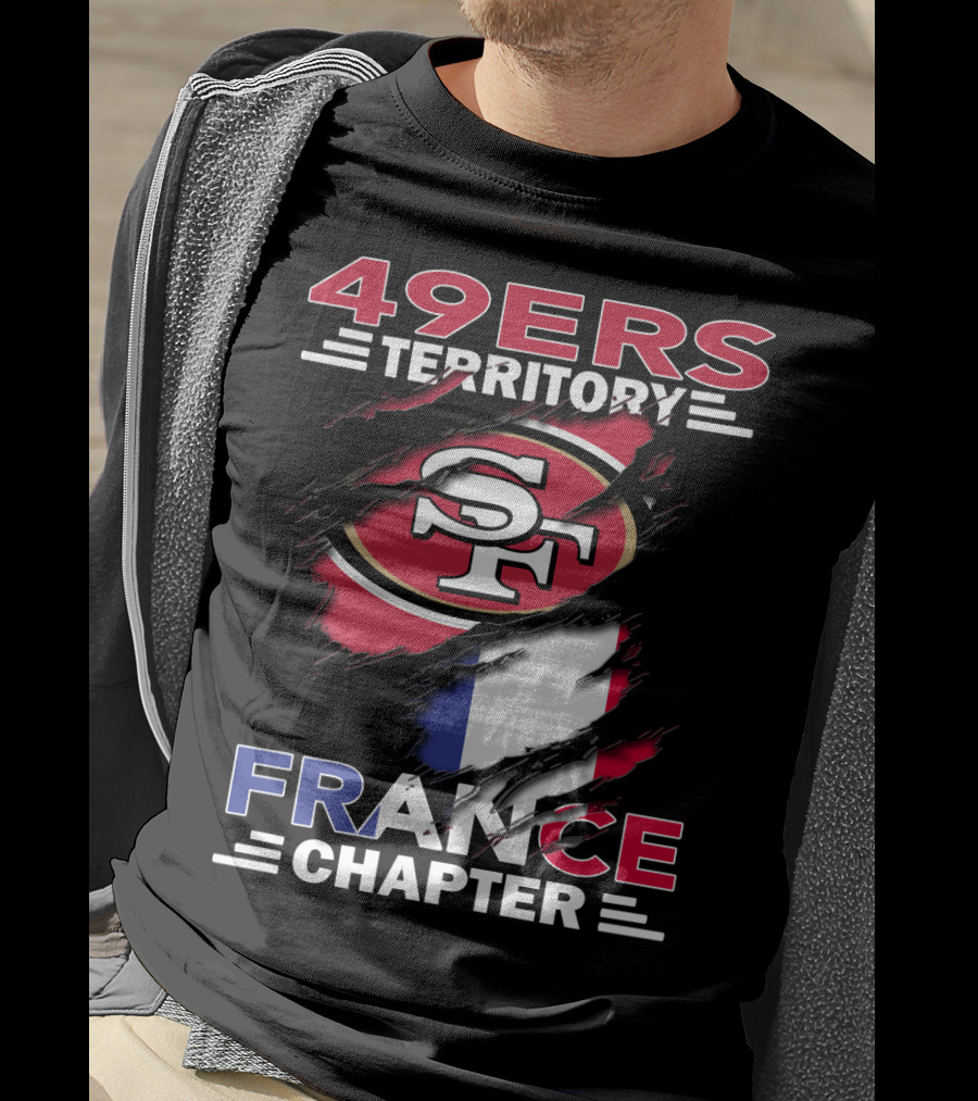 49ers Territory France Chapter SF Logo French Flag T-Shirt