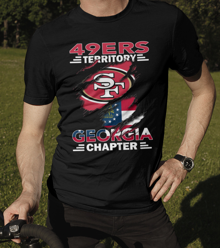 49ers Territory Georgia Chapter SF Logo With State Flag T-Shirt