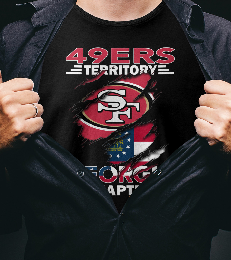 49ers Territory Georgia Chapter SF Logo With State Flag T-Shirt