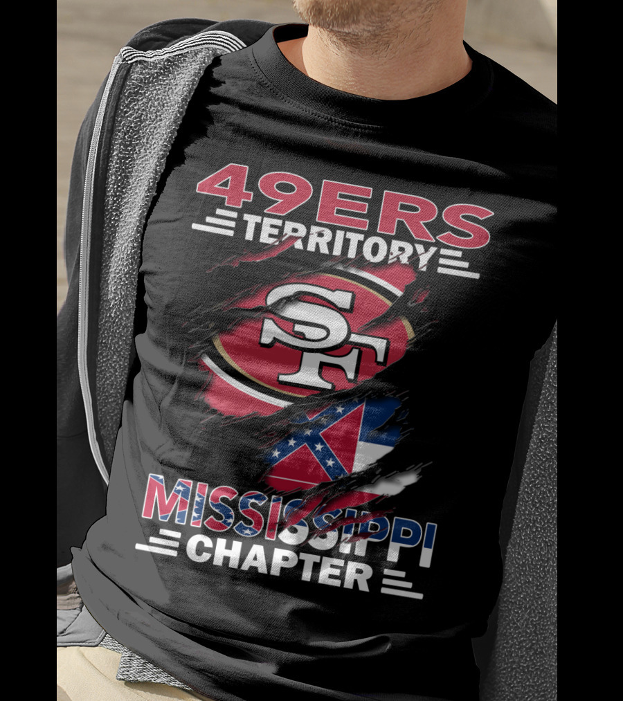 49ers Territory Mississippi Chapter SF Logo And Flag T-Shirt