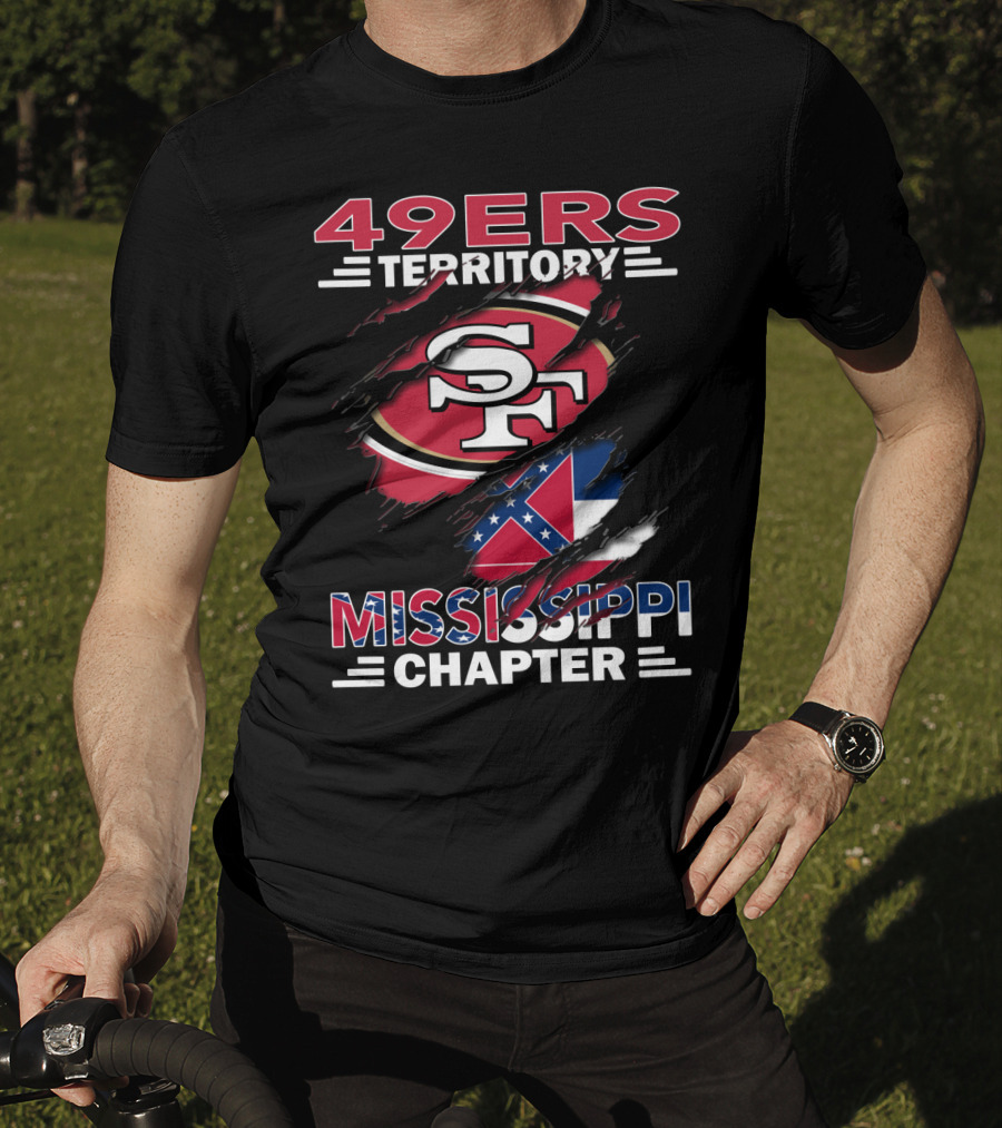 49ers Territory Mississippi Chapter SF Logo And Flag T-Shirt