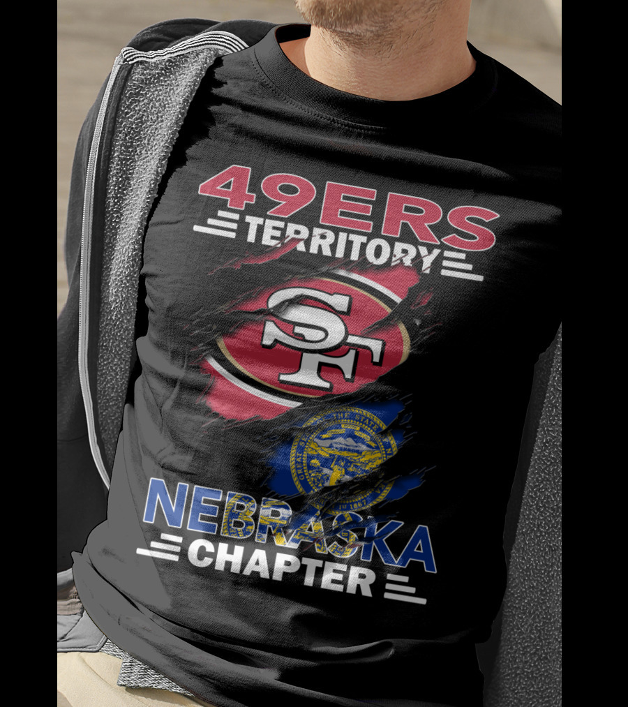 49ers Territory Nebraska Chapter SF Logo State Emblem T-Shirt