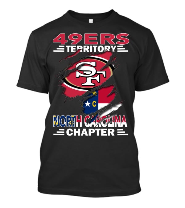 49ers Territory North Carolina Chapter SF Logo North Carolina Flag T-Shirt