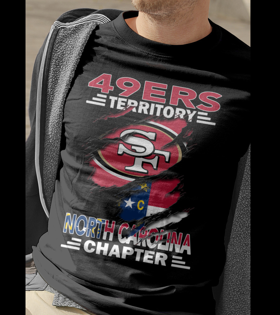 49ers Territory North Carolina Chapter SF Logo North Carolina Flag T-Shirt