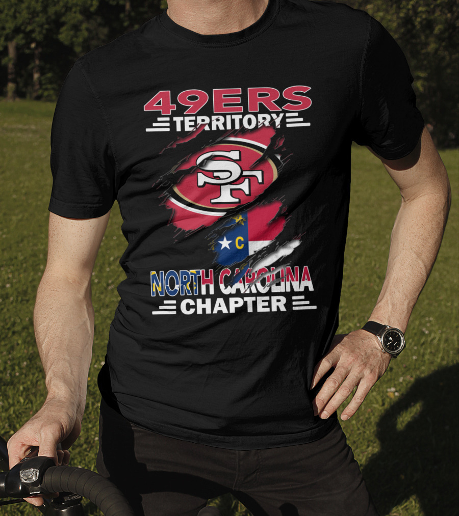 49ers Territory North Carolina Chapter SF Logo North Carolina Flag T-Shirt