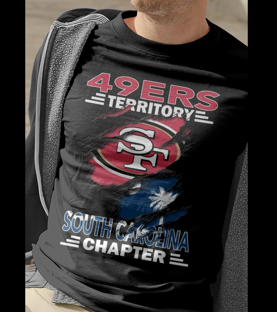 49ers Territory South Carolina Chapter SF Logo Palmetto Flag T-Shirt