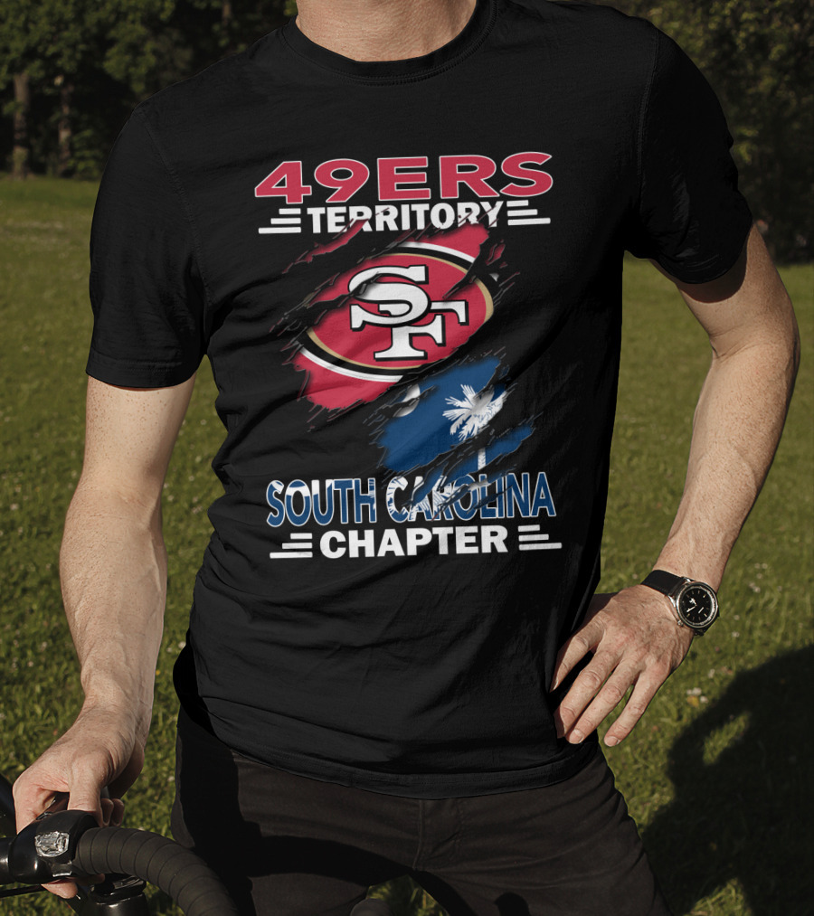 49ers Territory South Carolina Chapter SF Logo Palmetto Flag T-Shirt