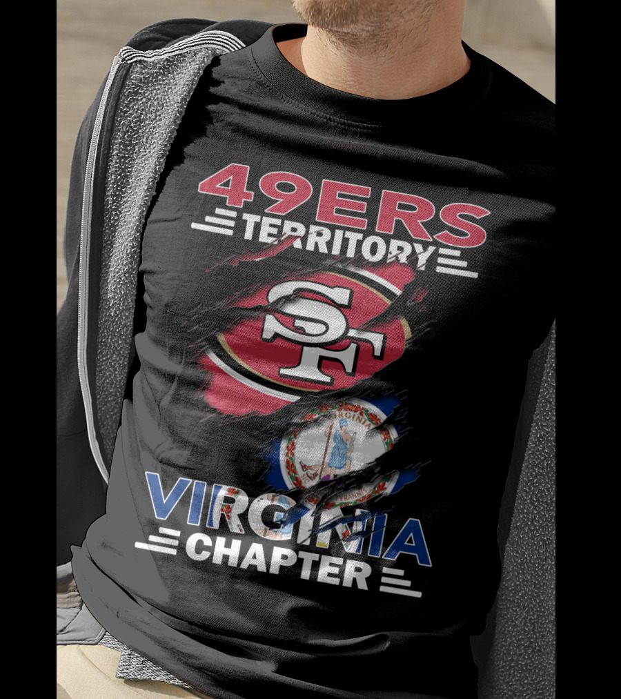 49ers Territory Virginia Chapter SF Logo And Virginia Flag Integration T-Shirt