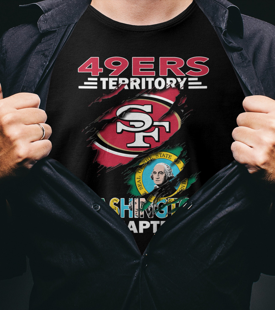 49ers Territory Washington Chapter SF Logo And Washington State Seal T-Shirt
