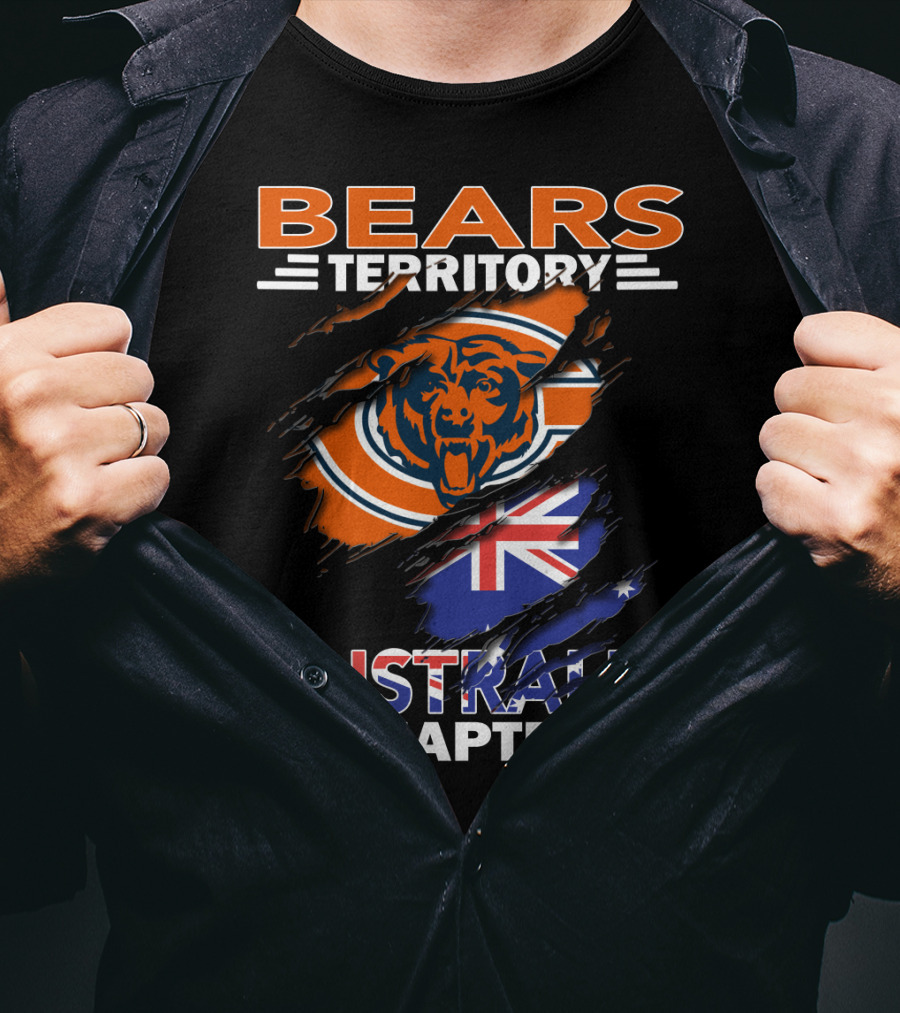 Bears Territory Australia Chapter Chicago Bears Australian Flag Scratch T-Shirt