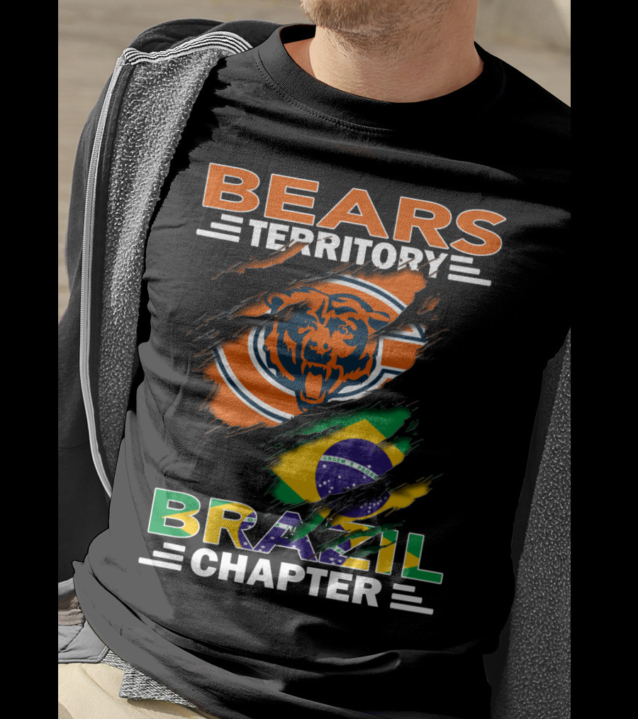 Bears Territory Brazil Chapter Chicago Bears Fan Club Brazil Flag T-Shirt