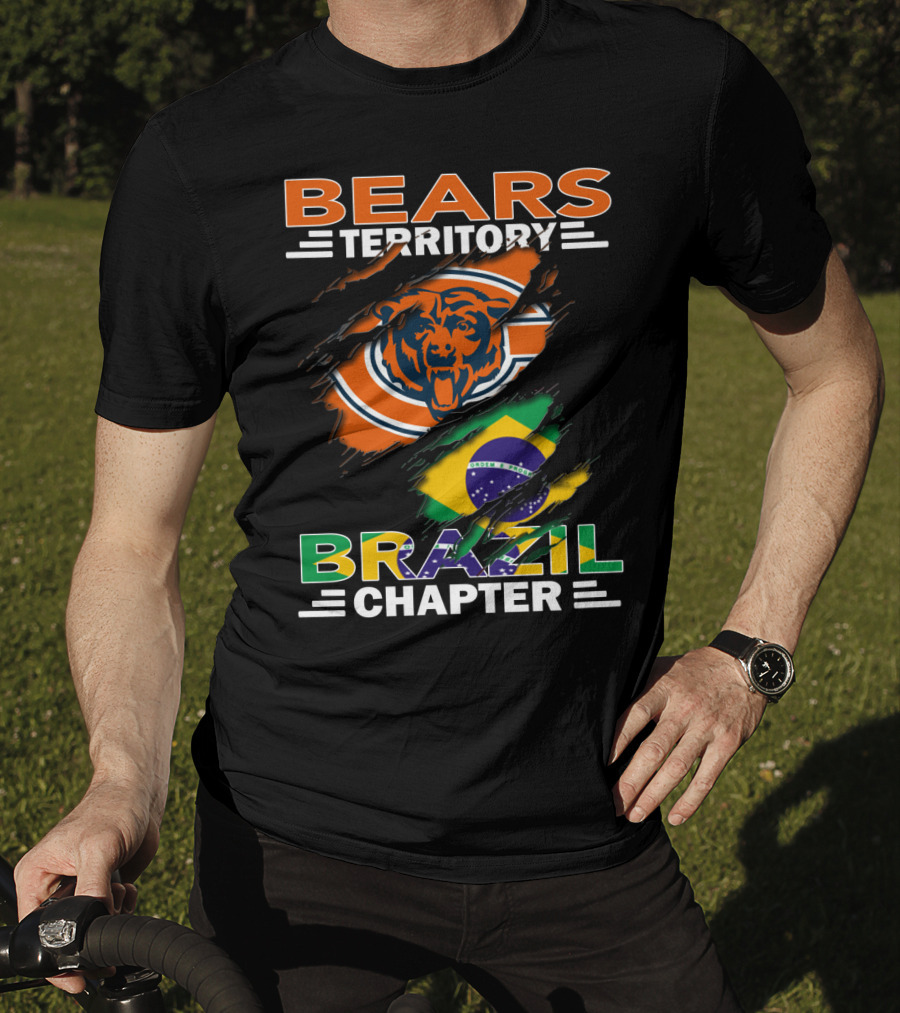 Bears Territory Brazil Chapter Chicago Bears Fan Club Brazil Flag T-Shirt
