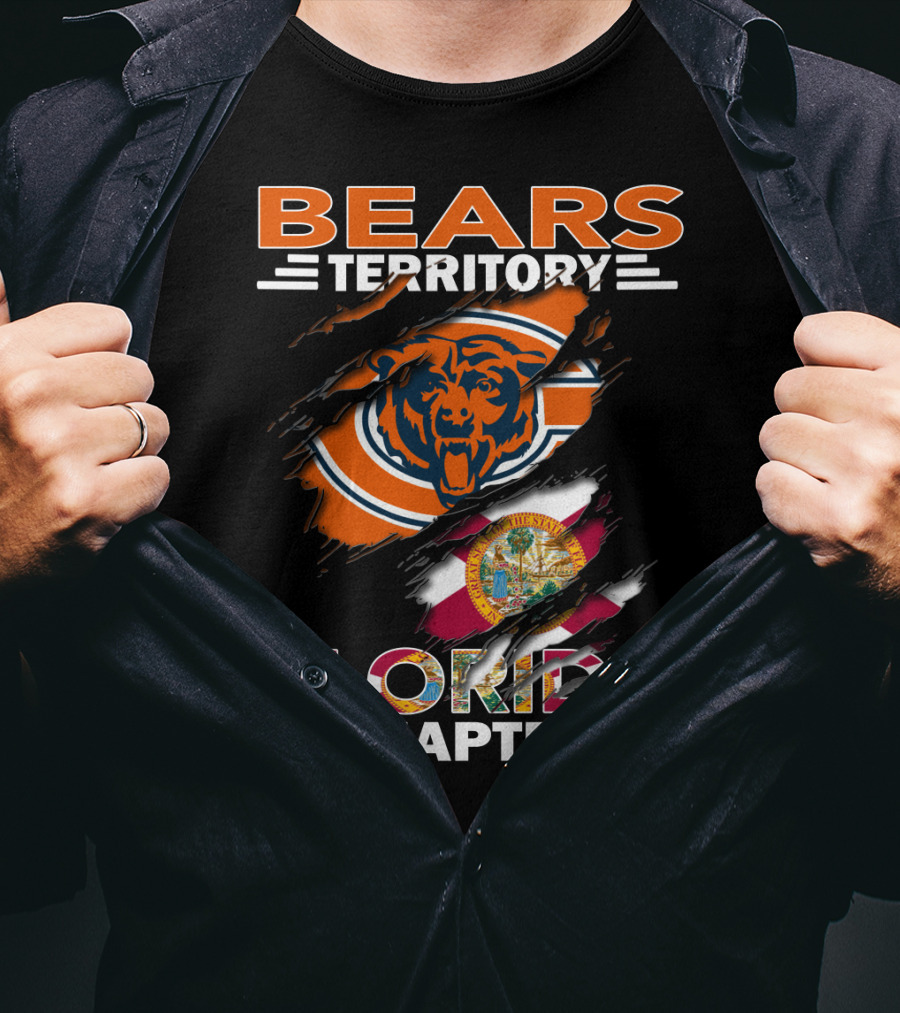 Bears Territory Florida Chapter Chicago Bears Logo And Florida State Flag T-Shirt