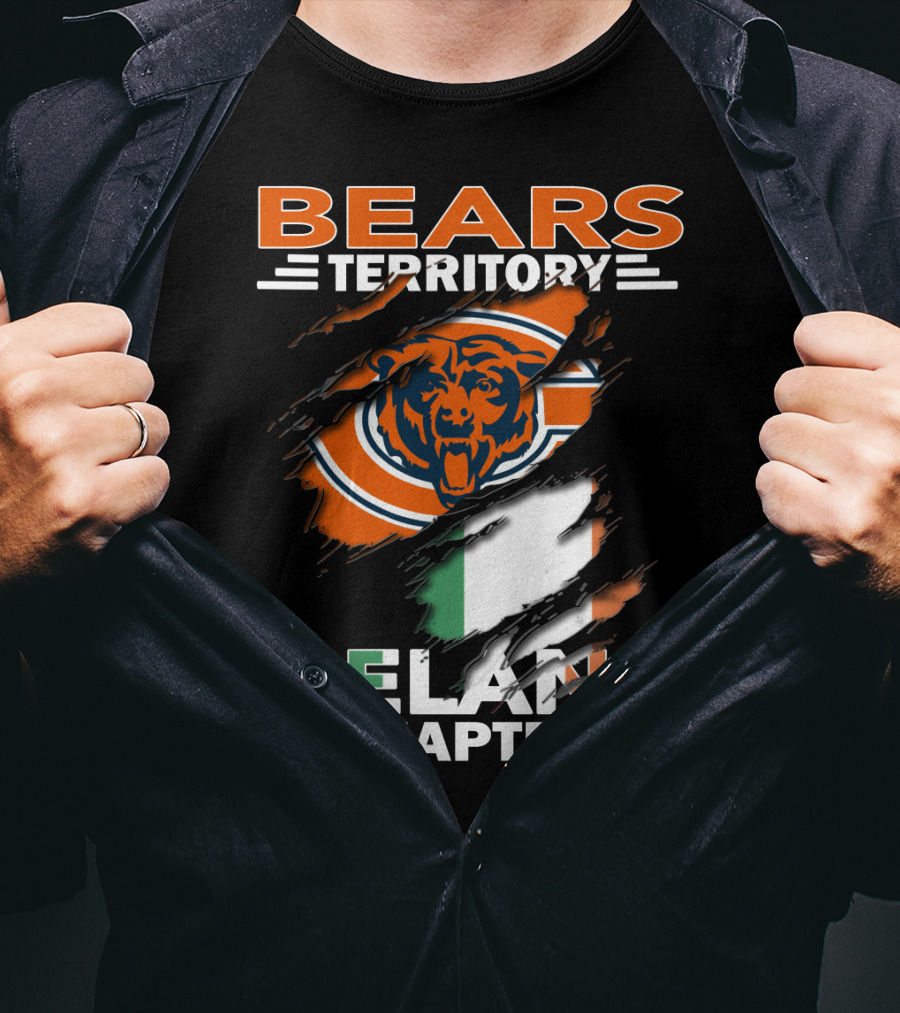 Bears Territory Ireland Chapter Chicago Bears Irish Flag Fan Club T-Shirt