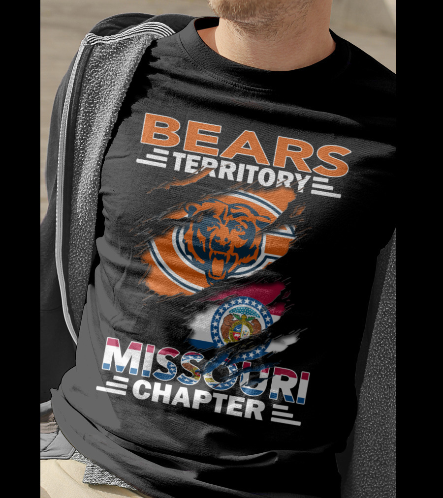 Bears Territory Missouri Chapter Chicago Bears And Missouri State Flag T-Shirt