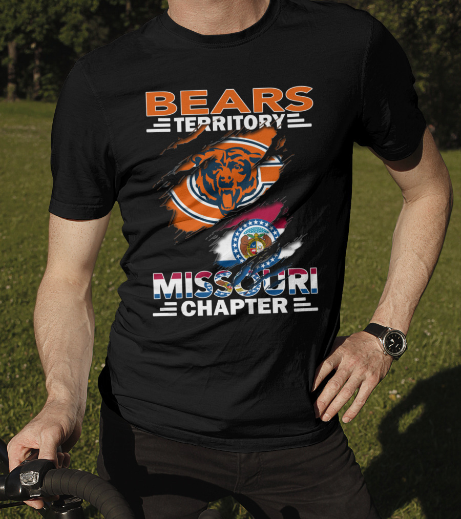 Bears Territory Missouri Chapter Chicago Bears And Missouri State Flag T-Shirt