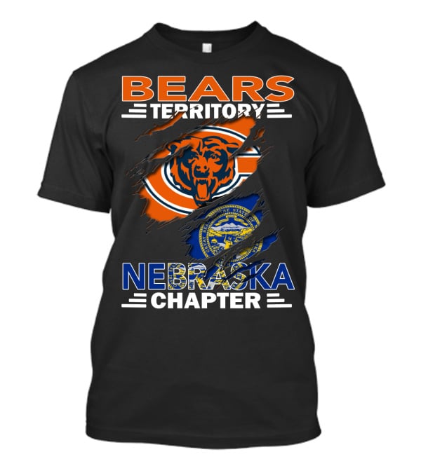 Bears Territory Nebraska Chapter Chicago Bears Logo Nebraska State Seal T-Shirt