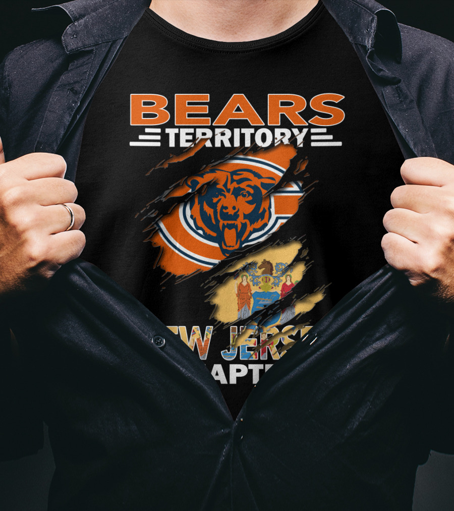Bears Territory New Jersey Chapter Chicago Bears Logo And State Flag Integration T-Shirt