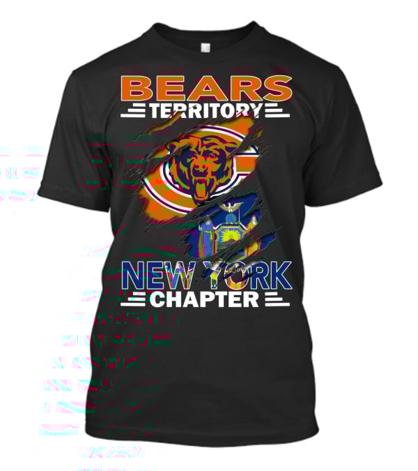 Bears Territory New York Chapter Flag And Logo Fusion T-Shirt