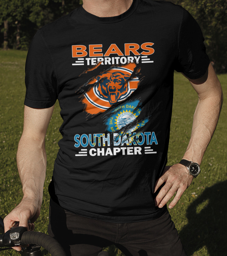 Bears Territory South Dakota Chapter Logo With Chicago Bears And State Emblem T-Shirt