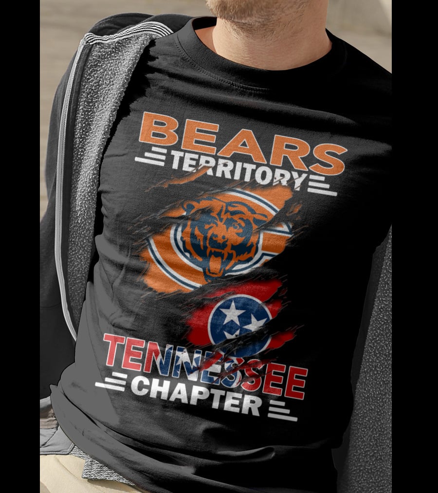 Bears Territory Tennessee Chapter Chicago Bears Tennessee Flag T-Shirt