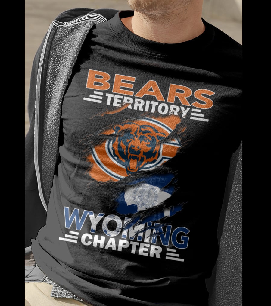 Bears Territory Wyoming Chapter Chicago Bears Logo Wyoming Flag T-Shirt