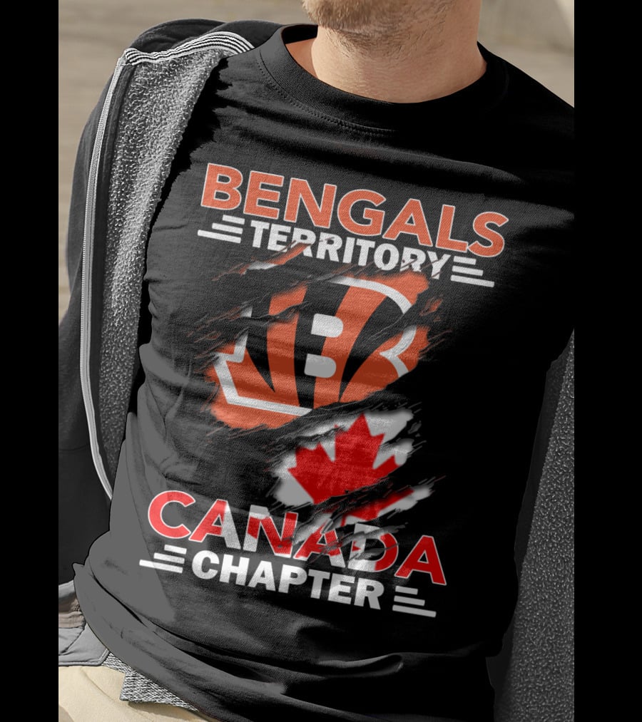 Bengals Territory Canada Chapter Bengals Logo Maple Leaf T-Shirt