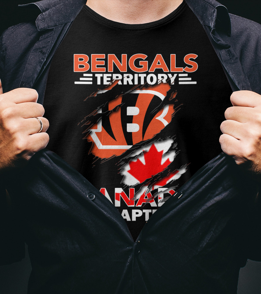 Bengals Territory Canada Chapter Bengals Logo Maple Leaf T-Shirt