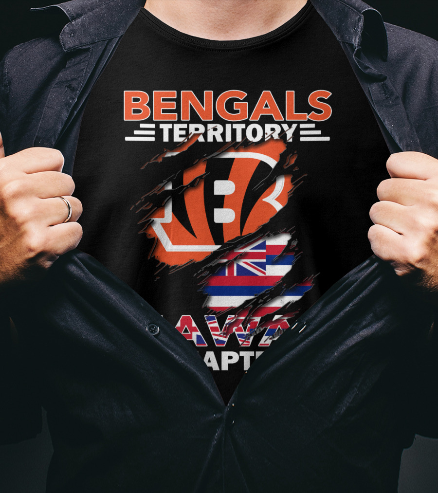 Bengals Territory Hawaii Chapter NFL Logo With Hawaiian Flag Elements T-Shirt