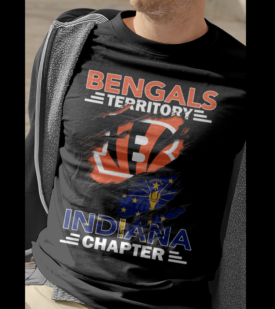 Bengals Territory Indiana Chapter NFL Fan Club United States Flag T-Shirt