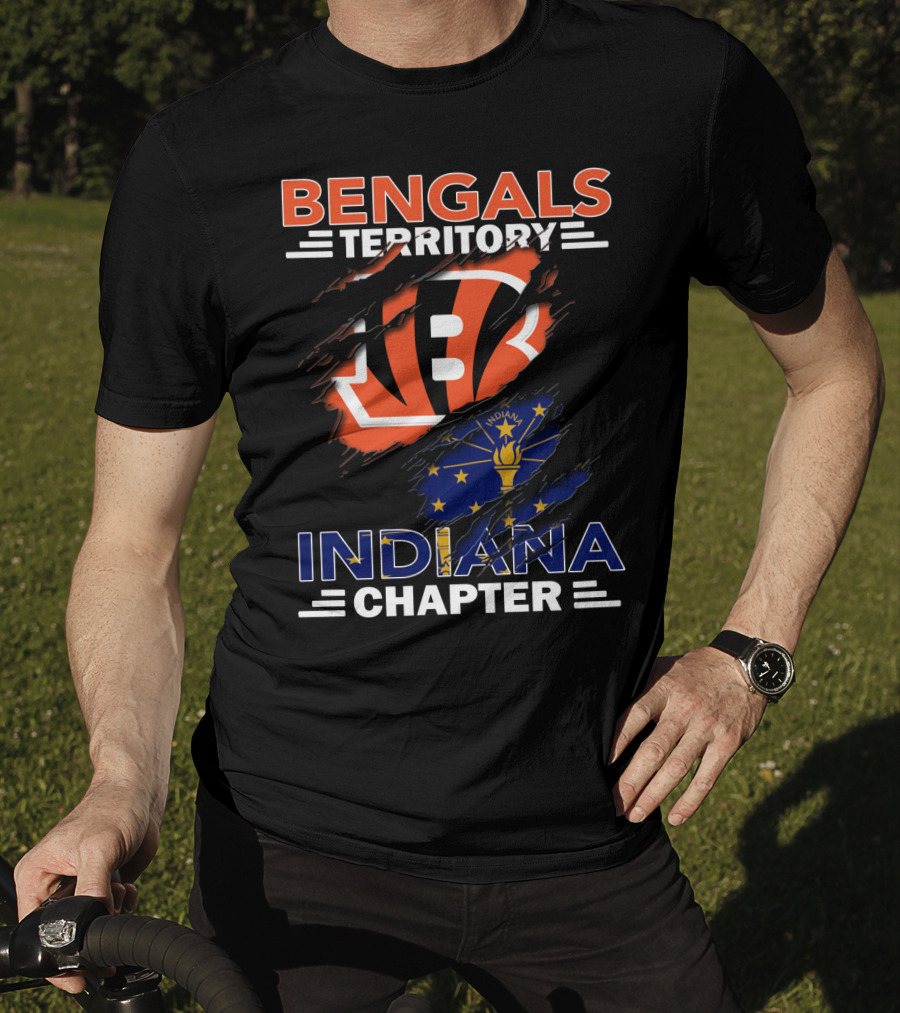 Bengals Territory Indiana Chapter NFL Fan Club United States Flag T-Shirt
